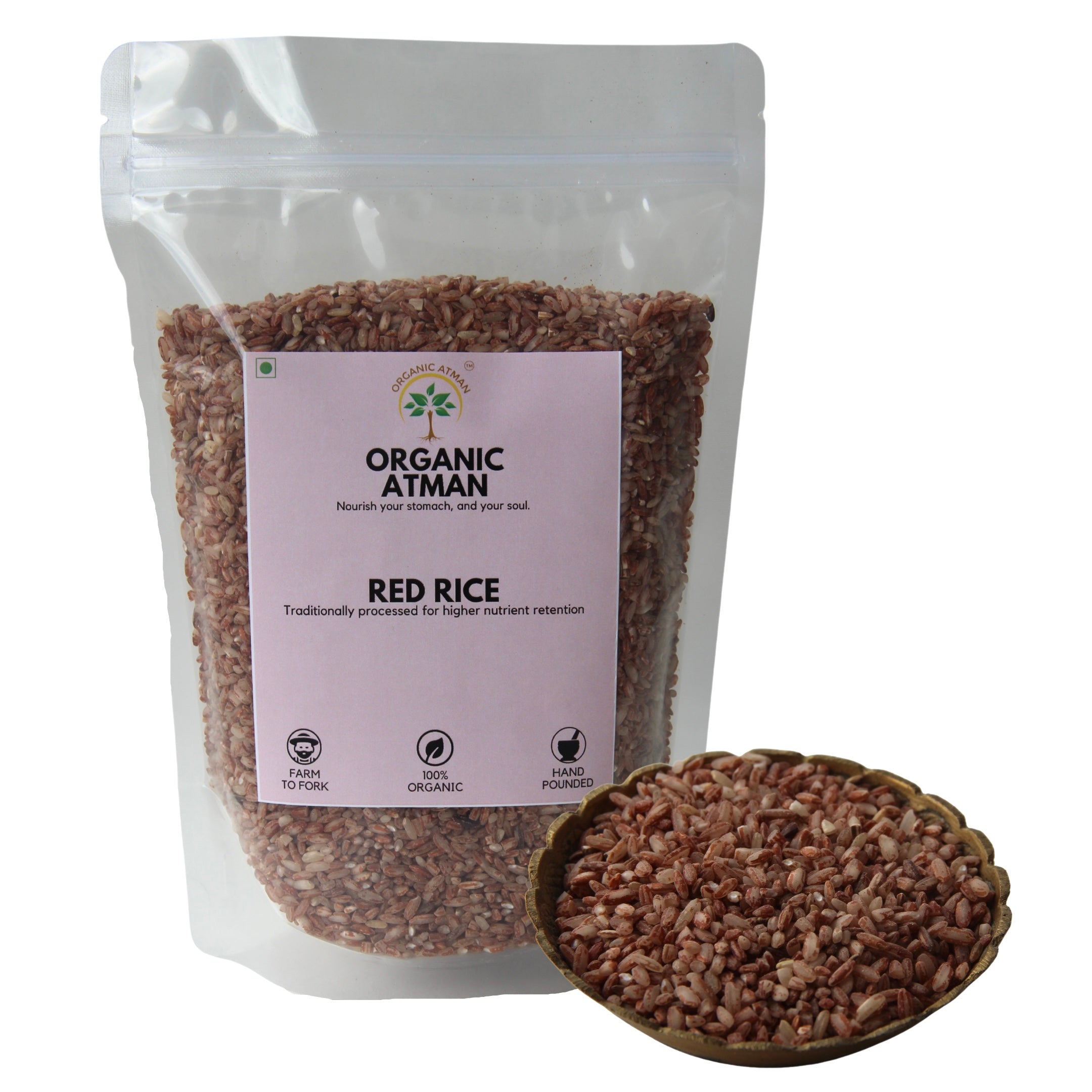 Buy Organic Red Rice Semi-Polished & Highly Nutritious – Organic Atman ...